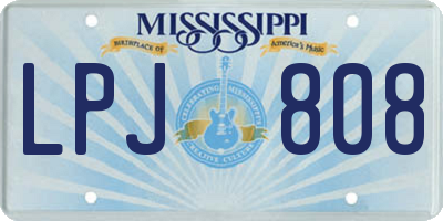 MS license plate LPJ808