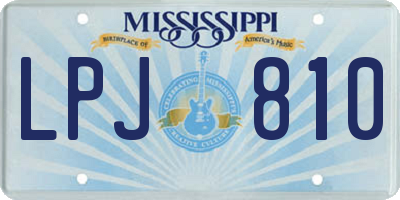 MS license plate LPJ810