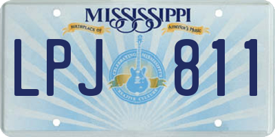 MS license plate LPJ811