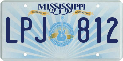 MS license plate LPJ812