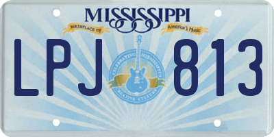 MS license plate LPJ813