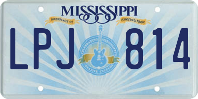 MS license plate LPJ814