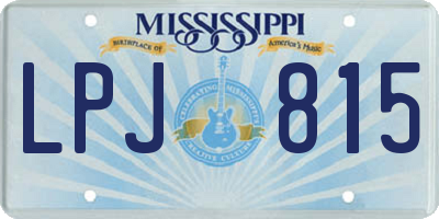 MS license plate LPJ815