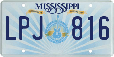 MS license plate LPJ816
