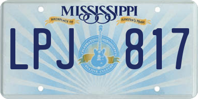 MS license plate LPJ817