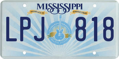 MS license plate LPJ818