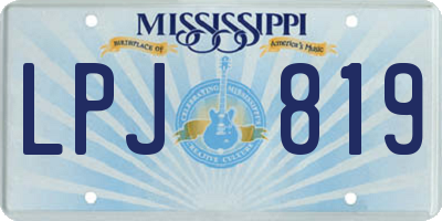 MS license plate LPJ819