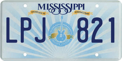 MS license plate LPJ821