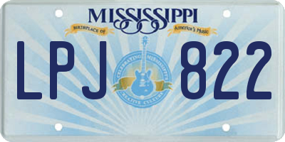 MS license plate LPJ822