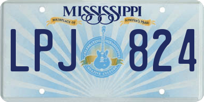 MS license plate LPJ824