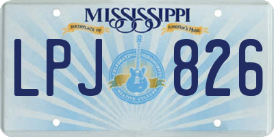 MS license plate LPJ826