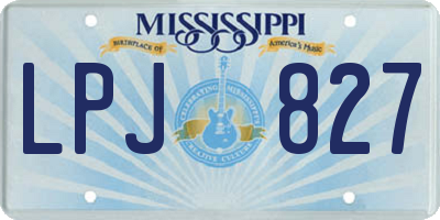 MS license plate LPJ827