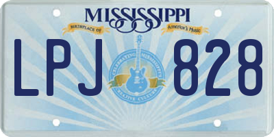 MS license plate LPJ828