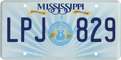 MS license plate LPJ829