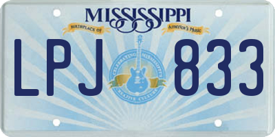 MS license plate LPJ833