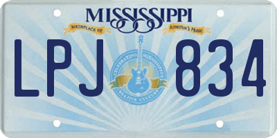 MS license plate LPJ834