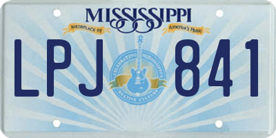 MS license plate LPJ841