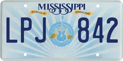 MS license plate LPJ842