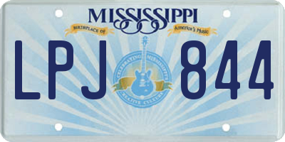 MS license plate LPJ844