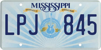 MS license plate LPJ845