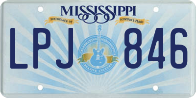 MS license plate LPJ846
