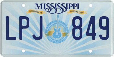 MS license plate LPJ849
