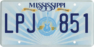 MS license plate LPJ851