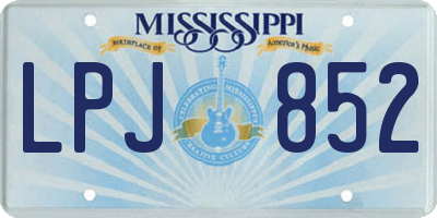 MS license plate LPJ852