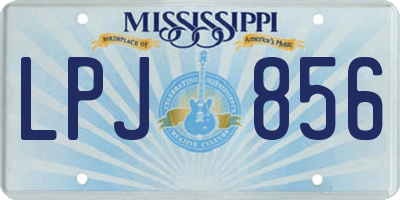 MS license plate LPJ856