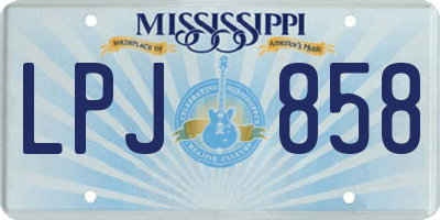 MS license plate LPJ858