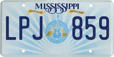 MS license plate LPJ859