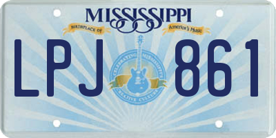 MS license plate LPJ861
