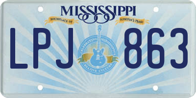 MS license plate LPJ863