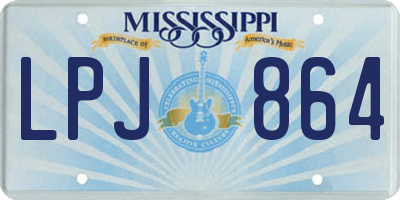 MS license plate LPJ864