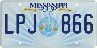 MS license plate LPJ866
