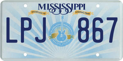 MS license plate LPJ867
