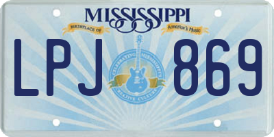 MS license plate LPJ869