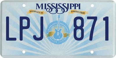 MS license plate LPJ871