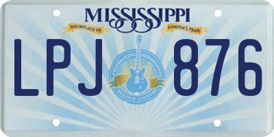 MS license plate LPJ876