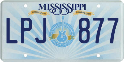 MS license plate LPJ877
