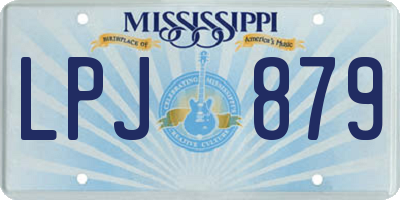 MS license plate LPJ879