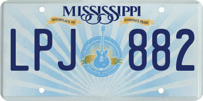 MS license plate LPJ882