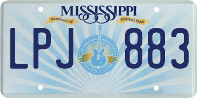 MS license plate LPJ883