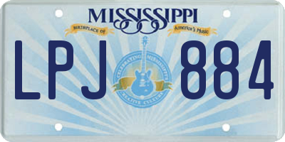 MS license plate LPJ884