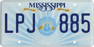 MS license plate LPJ885