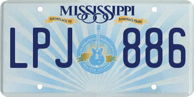 MS license plate LPJ886