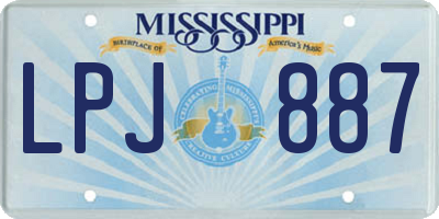 MS license plate LPJ887