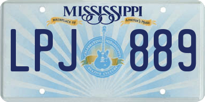 MS license plate LPJ889