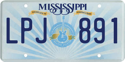 MS license plate LPJ891