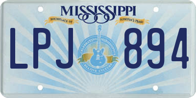 MS license plate LPJ894